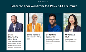 夏瑜博士入选国际著名媒体《STAT》“2025全球领军人物”榜，并在STAT全球峰会发表演讲